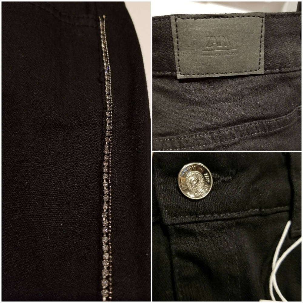 Zara jewel stripe high rise skinny jeans - Picture 4 of 7